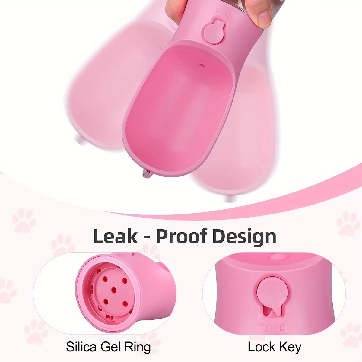 Portable 2-in-1 pet water bottle and food container product photo