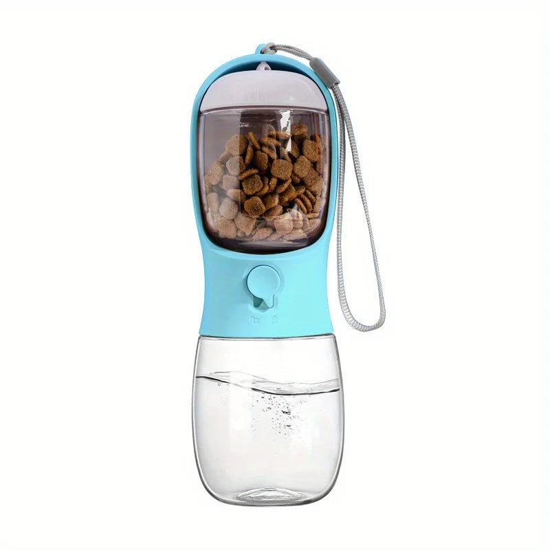 Portable 2-in-1 pet water bottle and food container product photo