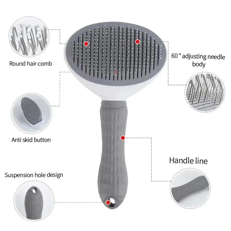 Self-cleaning pet grooming brush product photo