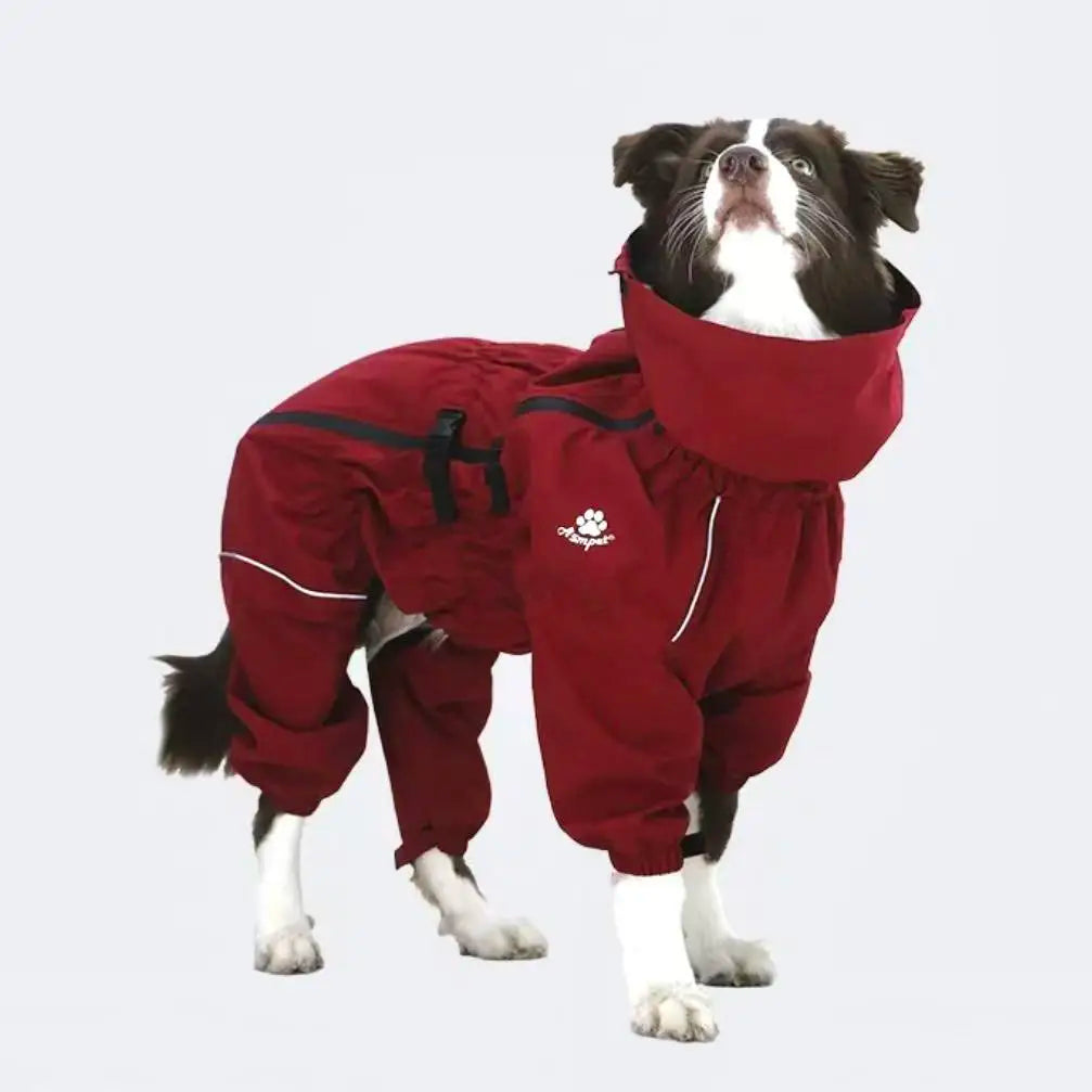 Pet Dog Coat Outdoor Jacket Pet Waterproof Winter Warm Clothes Big Jumpsuit Reflective Raincoat For Medium Large Dogs