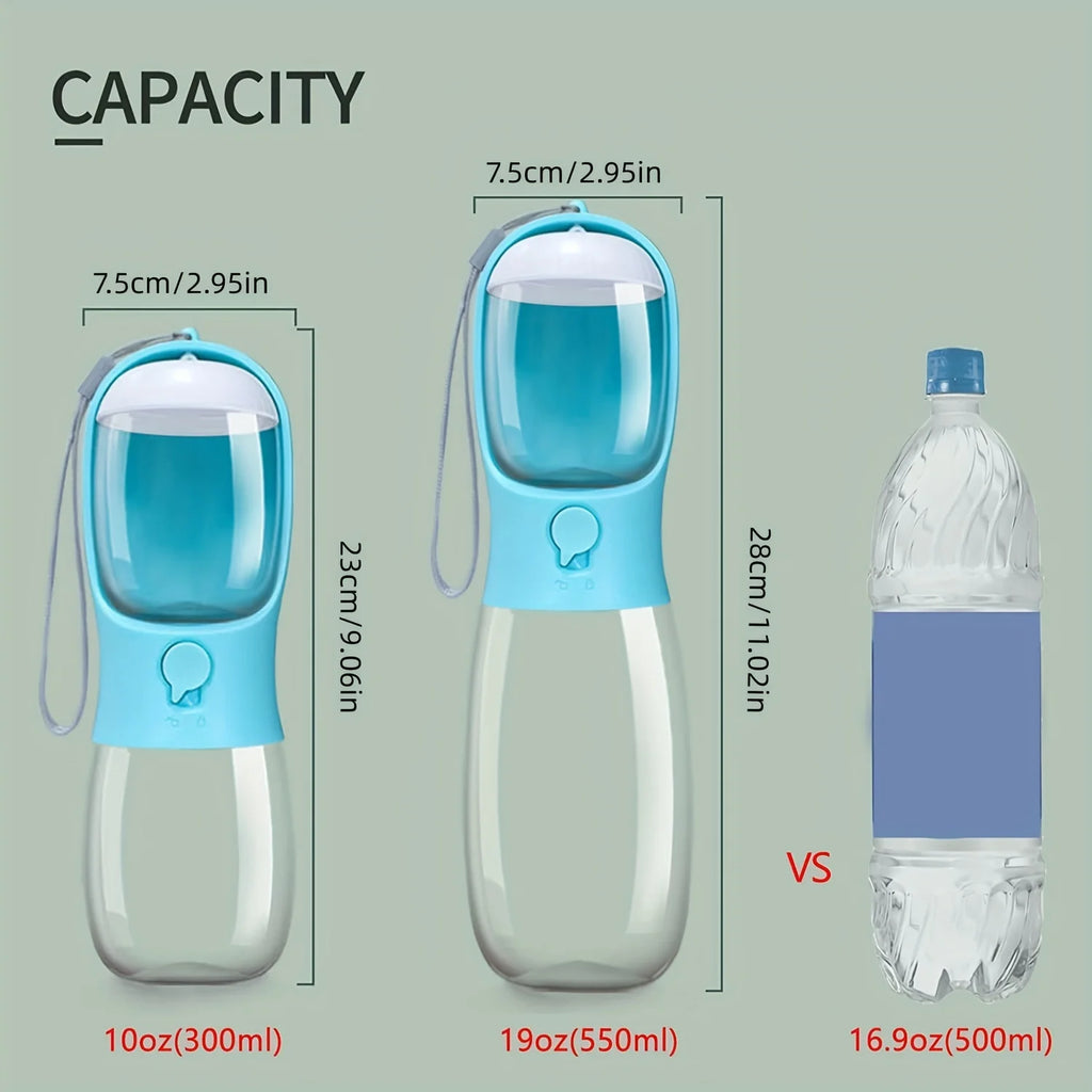 Portable 2-in-1 pet water bottle and food container product photo