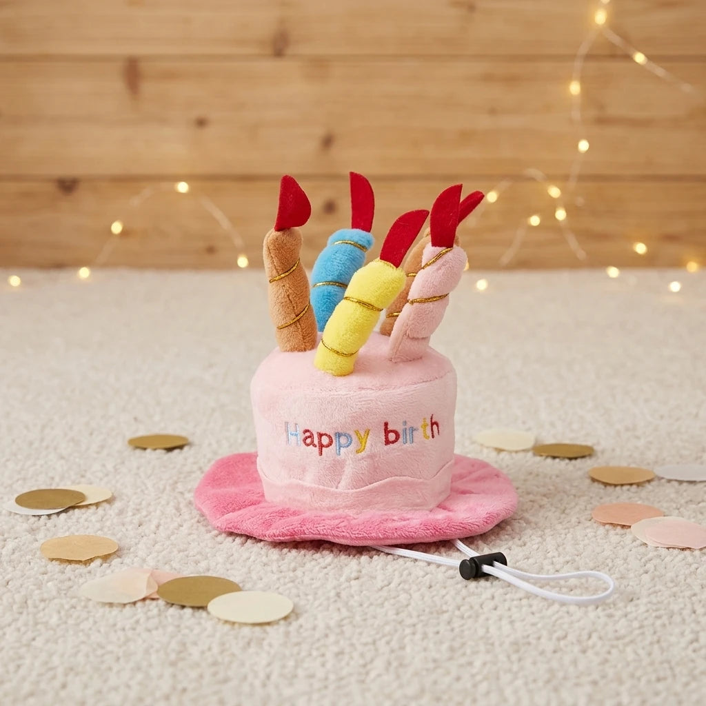 Pet Birthday Party Hat Toy Set For Cats and Dogs Elastic Comfortable