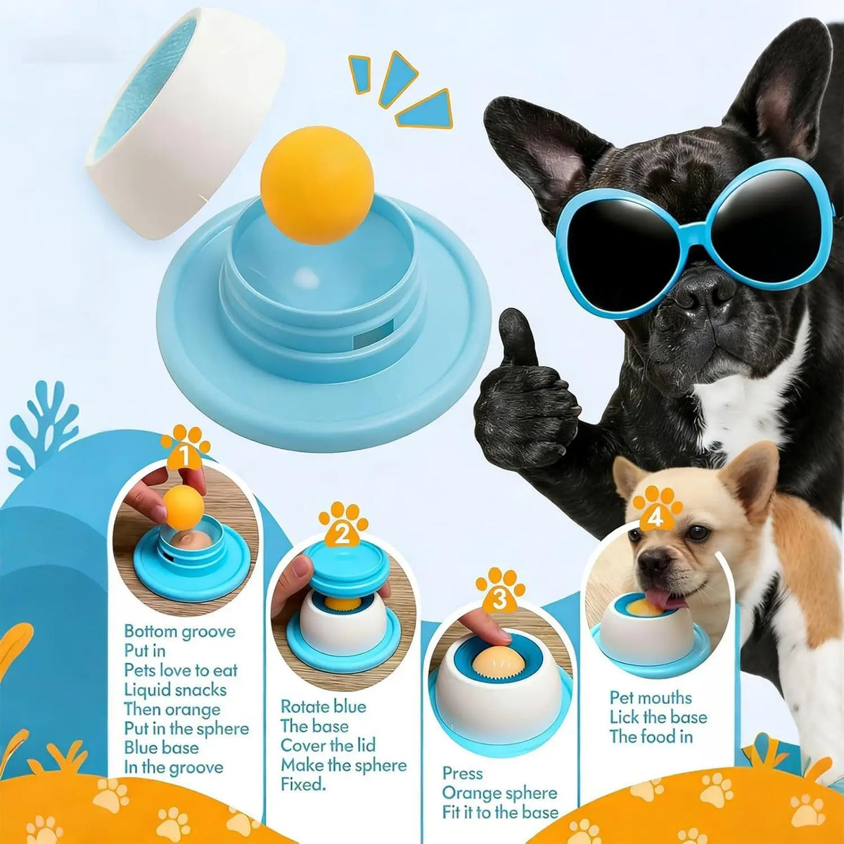 Pet Lick Toy Slow Feeding Dispenser Interactive Enrichment Training Crate Accessory