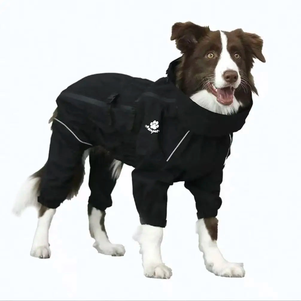 Pet Dog Coat Outdoor Jacket Pet Waterproof Winter Warm Clothes Big Jumpsuit Reflective Raincoat For Medium Large Dogs