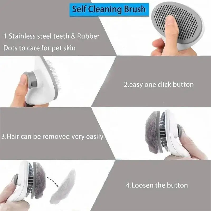 Self-cleaning pet grooming brush product photo