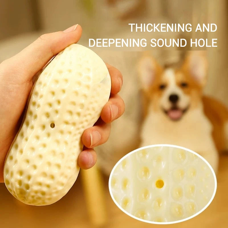 Peanut-shaped squeaky dog toy – product image 4