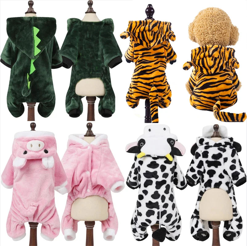 Cozy fleece dog jumpsuit – product image 1