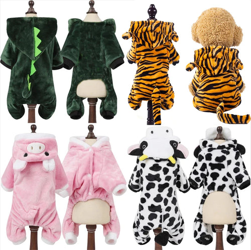 Cozy fleece dog jumpsuit – product image 1