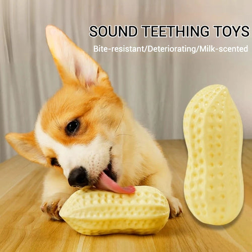 Peanut-shaped squeaky dog toy – product image 1