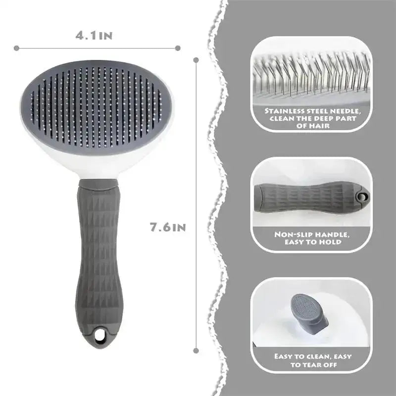 Self-cleaning pet grooming brush product photo